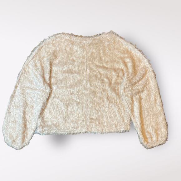Zara Peach Furry Funky Indie Boho Long Sleeved Sweater Size S - Picture 3 of 10